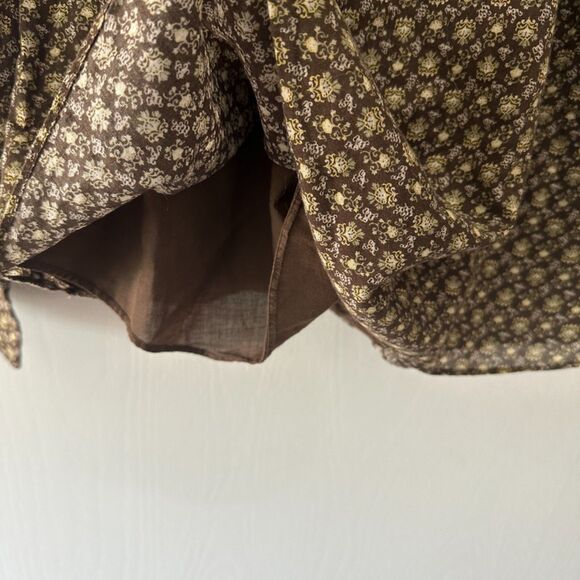 Rebecca Taylor Feather Fleur Smocked Ruched Mock Neck Floral Top Puff Sleeve Sz6 - Picture 7 of 10